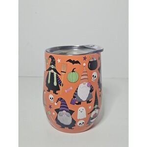 Clementine Halloween Gnome Witches Stainless Steel Wine Tumbler 12oz #880067